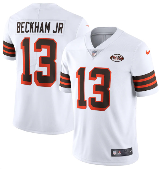 Men's Cleveland Browns #13 Odell Beckham Jr. White 1946 Collection Vapor Stitched Football Jersey
